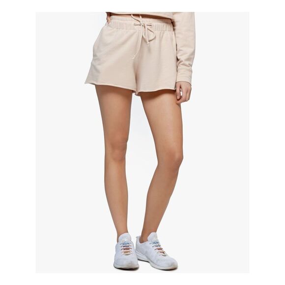 BAM BY BETSY & ADAM Pants - BAM BY BETSY & ADAM Womens Beige Raw-hem Drawstring-waist Lounge Shorts XS